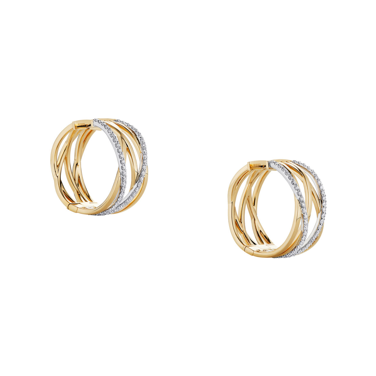 Birks Ros&eacute;e du Matin Diamond and Yellow Gold Earrings image number 3